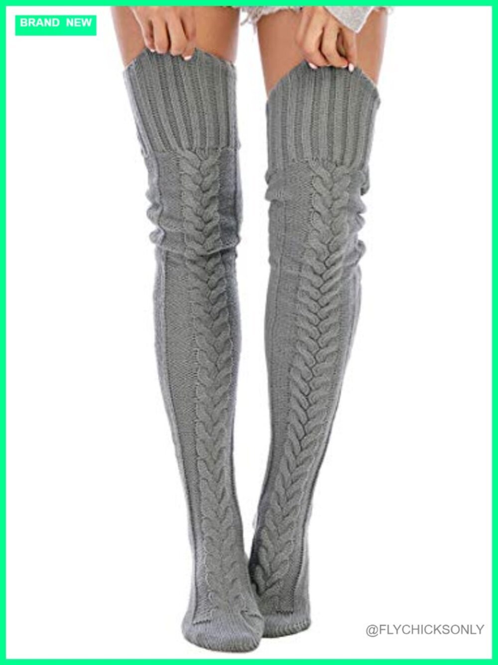 Cable Knitted Thigh High Boot Socks Extra Long Winter Leg Warmers